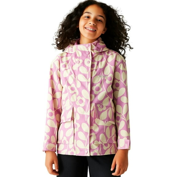 Regatta Boys/Girls Orla Kiely Swing Jasmine Flower Waterproof Jacket