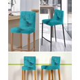 thumbnail image 5 of Turquoise Marble Bar Stool Covers Set of 6, Minimalist Abstract Golden Fluid Art Stretch Washable Bar Chair Covers with Backs, Removable Pub Counter Height Chair Cover for Kitchen Dining Room Cafe, 5 of 7