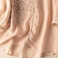 thumbnail image 5 of Summer Womens Plus Size Tops Embroidered 3/4 Sleeve Boho Linen Shirts V Neck Tunic Peasant Clothes, 5 of 5
