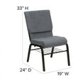 thumbnail image 7 of (10 PACK) 18.5'' Wide Light Gray Fabric Church Chair with Book Rack and Gold Vein Frame - Multipurpose Stackable Office Side Chair, 7 of 7
