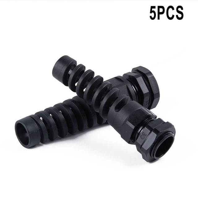 Bgsha 5pc Waterproof Cable Gland Connector Flexible Spiral Strain Relief Protector