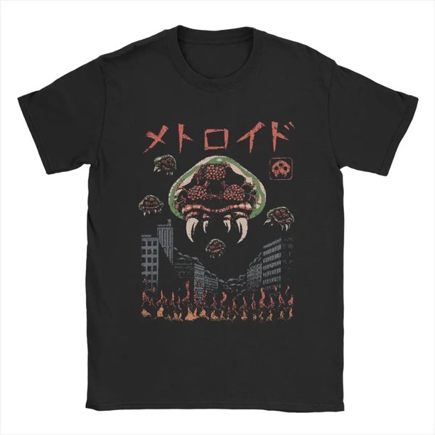 Camisetas parasitarias Kaiju algodón Super Metroid para hombres y mujeres moda diaria versátil Harajuku manga corta Vintage Casual Tops Unisex
