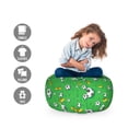 thumbnail image 2 of Soccer Storage Toy Bag Chair, Professional Player Athletics Pattern Football Shoes Balls on Grass, Stuffed Animal Organizer Washable Bag, Small Size, Lime Green Yellow Black, by Ambesonne, 2 of 3