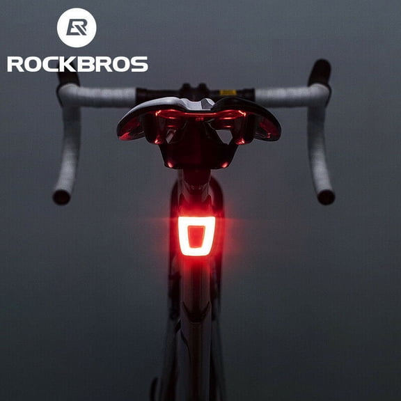 ROCKBROS Bike Tail Light Rear Light USB Rechargeable Waterproof Night Warn Hemlet Taillight