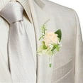 thumbnail image 4 of Set of 6 Champagne Rose Boutonniere for Men Wedding, Groom and Best Man Boutonnieres with Artificial Flower for Wedding Prom Party Suit Decor (Champagne), 4 of 14