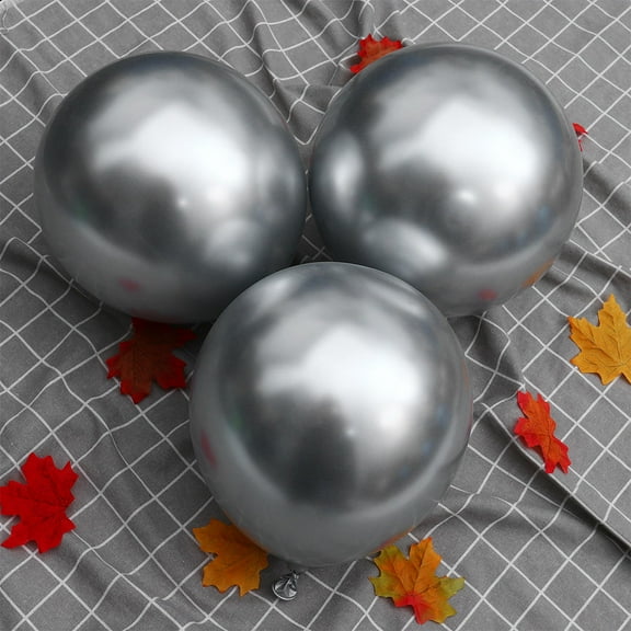 FUEENIRVA metallic latex balloon Latex Ball Silver 50pcs