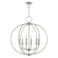 thumbnail image 2 of Livex Lighting Milania Chandelier in Brushed Nickel, 2 of 12