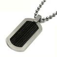thumbnail image 2 of Titanium Kay Black Titanium Cable High Polish Finish Military Style Dog Tag Pendant with 24" Bead Chain, 2 of 4