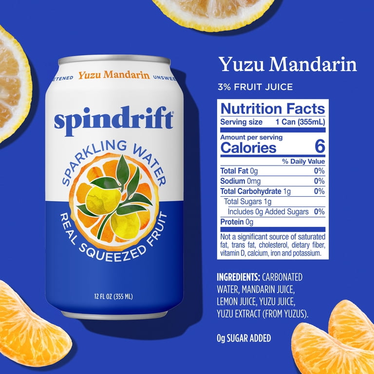 Spindrift Yuzu Mandarin Sparkling Water, 12 fl oz, 8 Pack photo 6