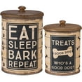 thumbnail image 2 of Primitives by Kathy Rustic Pet Tin Bins, 5.9"L x 5.9"W x 9.64"H, Brown, Black, 2 of 2