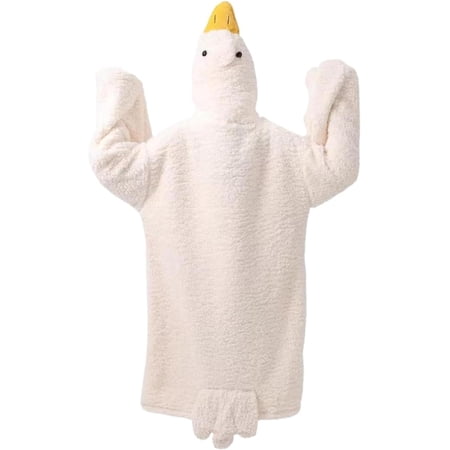Goose Blanket Hoodie Onesie For Adults Kids Funny White Goose Pajamas Wearable Blanket Warm Sleepwear Duck Costume Pajamas