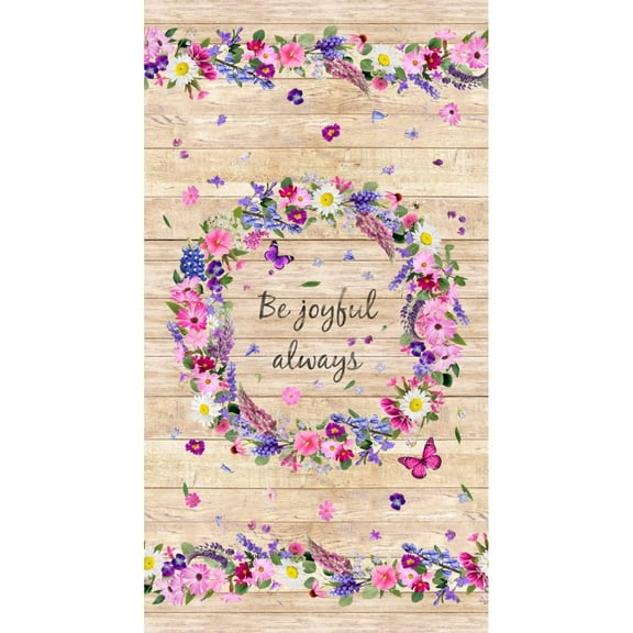 Cotton Timeless Treasures Be Joyful Always Panel 23" x 43" Cotton Fabric (panel-c7564-multi)
