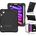 thumbnail image 3 of Case for iPad Mini 6, Slim Duty Drop Proof Shockproof Protective Cover with Stand and Pencil Holder for  Case for iPad Mini 6th Gen 8.3 inch (Black), 3 of 6