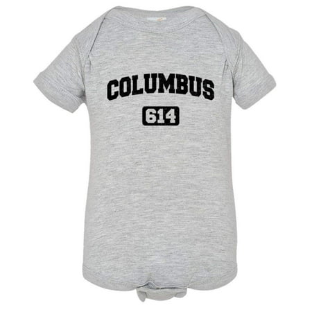 

PleaseMeTees™ Baby Columbus 614 CBUS Area Code Distressed HQ Jumpsuit