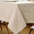 thumbnail image 2 of Nappe Motif Floral en Lin et Coton avec Dentelle pour Table à Manger, 2 of 5