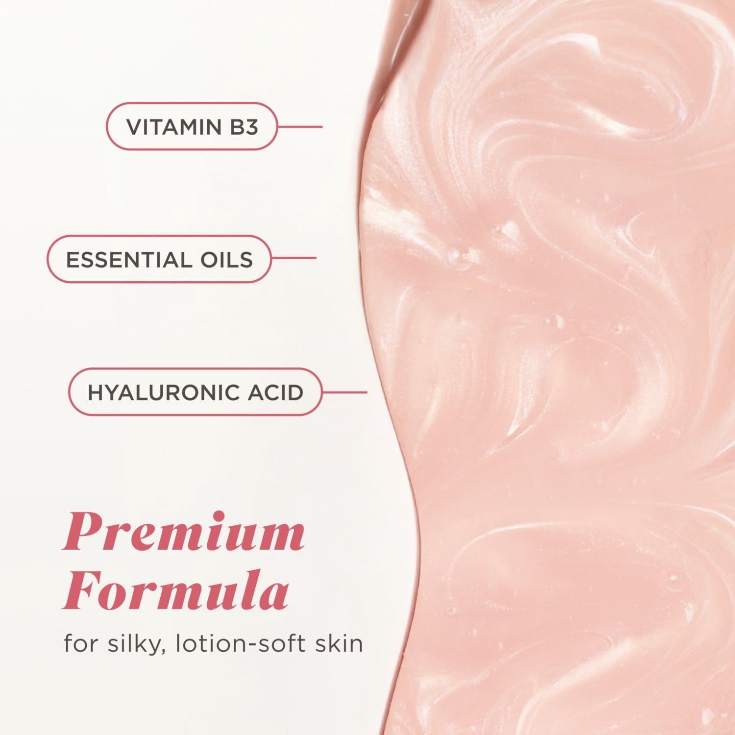 Caress Daily Silk Body Wash, Moisturizing Body Soap - Hyaluronic Acid, Vitamin B3, 20 oz