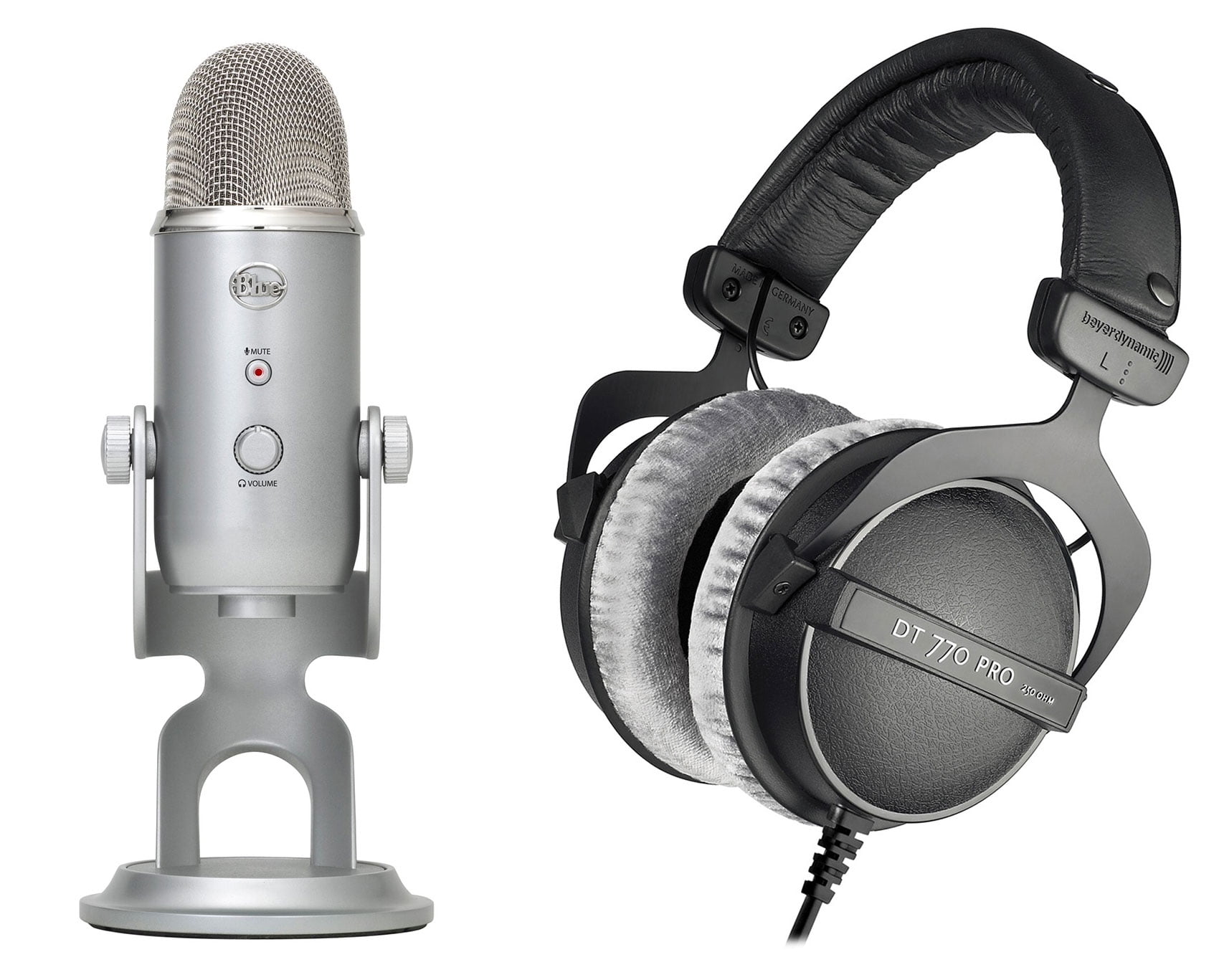 Blue Yeti Studio USB Microphone+Stand+Beyerdynamic DT770PRO250 Headphones