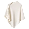thumbnail image 2 of Gamivast Women's Poncho Cape Shawl Button Side Asymmetrical Wrap Soft Knit Cloak Sweater Capelet Cozy Layering Outerwear for Fall Winter Travel Casual Daily Wear, 2 of 4