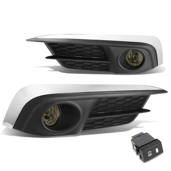 DNA Motoring FL-ZTL-233-SM For 2016 to 2017 Honda Civic Coupe / Sedan Pair Bumper Driving Fog Light Lamp Switch Smoked Lens