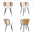 thumbnail image 3 of Daluvenix Rattan Dining Chairs Set of 2 Accent Chairs with Rattan Backrest & Teddy Fleece Fabric Cushion Black, 3 of 7