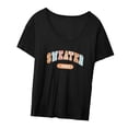 thumbnail image 2 of Camiseta De Mujer Moda Suelta Ropa De Calle Con Ajuste Camisetas Femeninas Ropa Negro XXL, 2 of 8