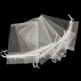 thumbnail image 5 of 25/50 piezas de bolsas de organza con cordón para regalo, para fiestas, regalos de Navidad, joyas, embalaje, color blanco, 5 of 5