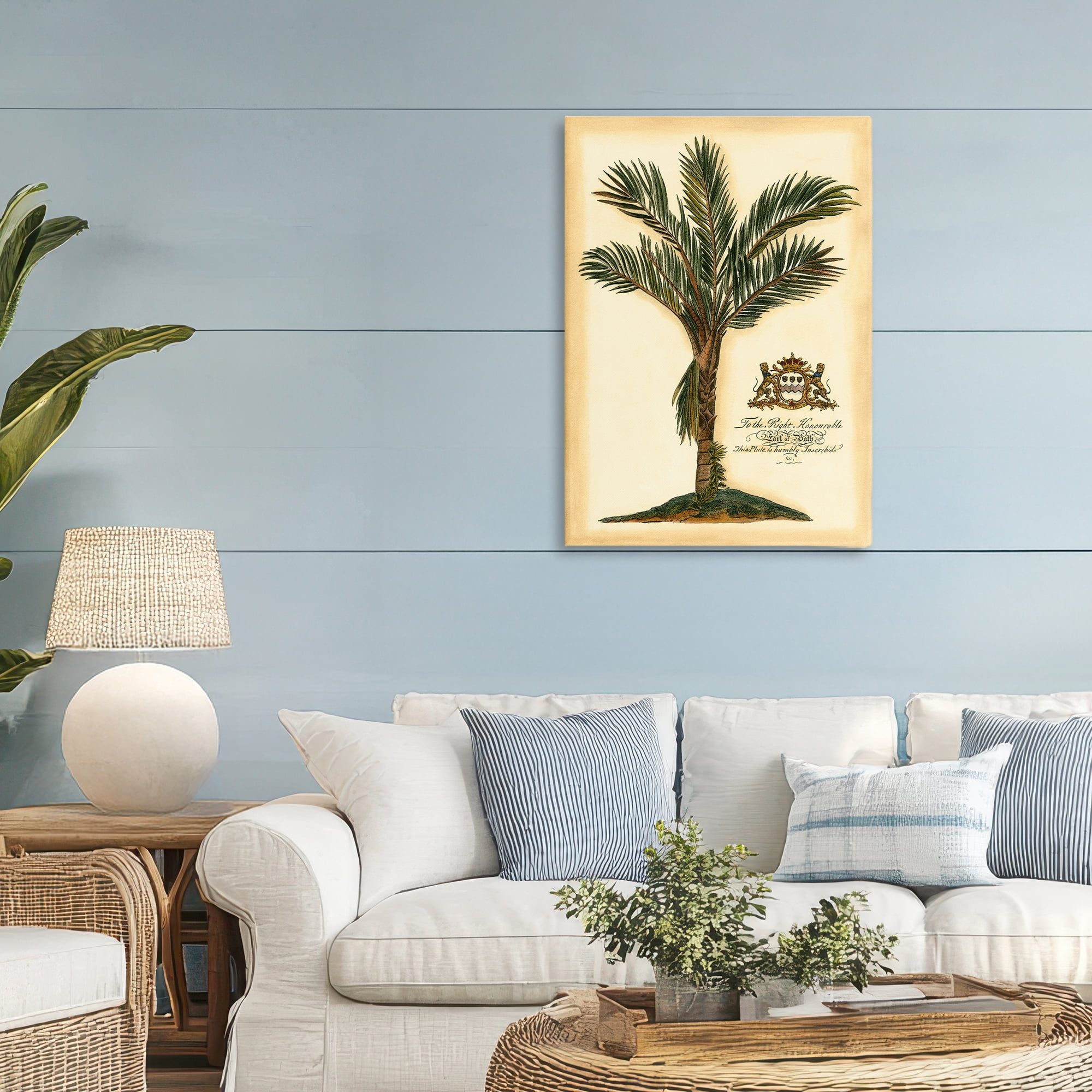 Stupell Industries Vintage Colonial Palm Canvas Wall Art, design by Vision Studio