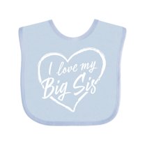 Inktastic I Love My Big Sis in White Chalk Heart Boys or Girls Baby Bib