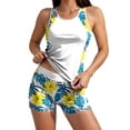 thumbnail image 2 of GaThRRgYP Sexy One Piece Swimsuit,Women's Conservative Two-piece Swimsuit Set with Padded Bra Sleeveless Round Neck Two-piece Casual Printed Swimsuit Yellow S, 2 of 9
