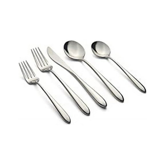 Cambridge Silversmiths Radin Mirror 20-Piece Flatware Set, Service for 4,Silver