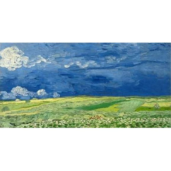 Selected Artworks PDX2VG1541SMALL Champ de Blé sous les Nuages d'Orage Affiche Imprimée par Vincent Van Gogh&44; 10 x 20 - Petit