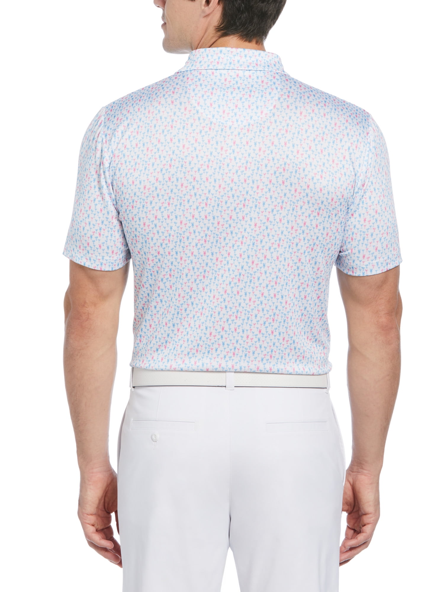 Ben Hogan Men's and Big Men’s Mini Drink Print Golf Polo Shirt, up to Size 5XL