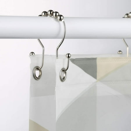Dinohhi 12 Pieces Shower Curtain Hooks Rust Resistant Rings Metal Double Glide Black For Liner Nickel Canada Dinohhi 12 Pieces Shower Curtain Hooks, Shower Curtain Hangers Target
