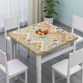 thumbnail image 3 of Pioneer Flower Floral Print Pattern Square Fitted Tablecloth with Elastic Edge,Square Table Cover,Washable Elastic Table Cover for Home Kitchen Party Decor 36"x36", 3 of 6