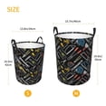 thumbnail image 3 of Daiia Building hand tools Pattern Round Laundry Basket with Handles Thickened Waterproof Circular hamper,Dirty Clothes Storage Basket for Bedroom,Bathroom,College Dorm-Medium, 3 of 6