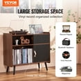 thumbnail image 2 of VEVOR Record Player Stand 3-Tier Wooden Turntable Stand Sliding Door Power Strip, 2 of 9