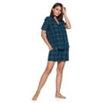 thumbnail image 2 of Ashford & Brooks Women's Woven Short Sleeve Pajama Shorts Set, Green Blackwatch, S, 2 of 5
