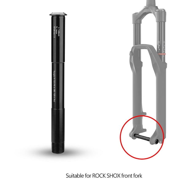 Qiilu Bike Bicycle Front Hubs Tube Shaft Axle Lever 100*15mm for ROCK SHOX Fork Accessory, Axle for ROCK SHOX,Fork Axle