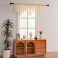 thumbnail image 6 of Viflosae Blackouts Curtains Sheer Valances for Small Lace Drapes Curtains With Tassels Decorative Window Swags for Kitchen Living Room Window Curtains Home Decorations for Living Room Beige, 6 of 8