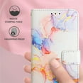 thumbnail image 6 of SaniMore Case for iPhone 15 (6.1" 2023), PU Leather Case Luxury Marble Pattern Flip Kickstand Magnetic Clasp Cash Pocket Detachable Wrist Strap Fashion Cover for Girls Women, Galaxy, 6 of 11