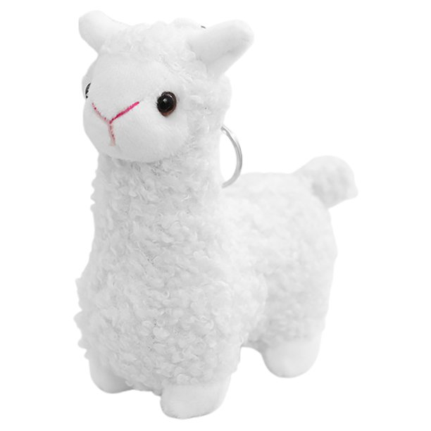 BRIGHTFUFU Lindo llavero de felpa de alpaca Llavero de animal de peluche Adorable colgante de dibujos animados para llaves y bolsos Decoración de bolsos Llavero de felpa de alpaca colgante