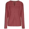 thumbnail image 3 of Long Sleeve Blouses Women Black Plus Size Womens Sweatshirt Solid Color Bubble Fall Loose Button Long Sleeve Sweatshirt, 3 of 5