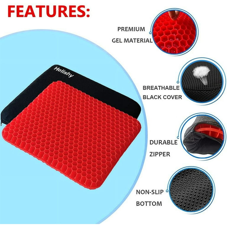 Extra Large Gel Seat Cushion, 17x17inch Double Thick Egg Gel Cushion for  Pressure Pain Relief, Breathable Wheelchair Cushion Chair Pads for Car Seat