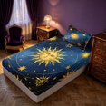 thumbnail image 5 of Homewish Boho Sun Moon Stars Twin Sheets, Astrology Celestial Bedding, 3-Piece, 1 Flat Sheet, 1 Fitted Sheet and 1 Pillowcase, 5 of 6