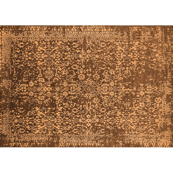 Ahgly Company Indoor Rectangle Oriental Orange Industrial Area Rugs, 4' x 6'