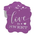 thumbnail image 1 of Inkdotpot Real Silver Foil Love Is Sweet Wedding Tags Favor Bracket Shape Hang Pack Of 50 Paper Tags, 1 of 6
