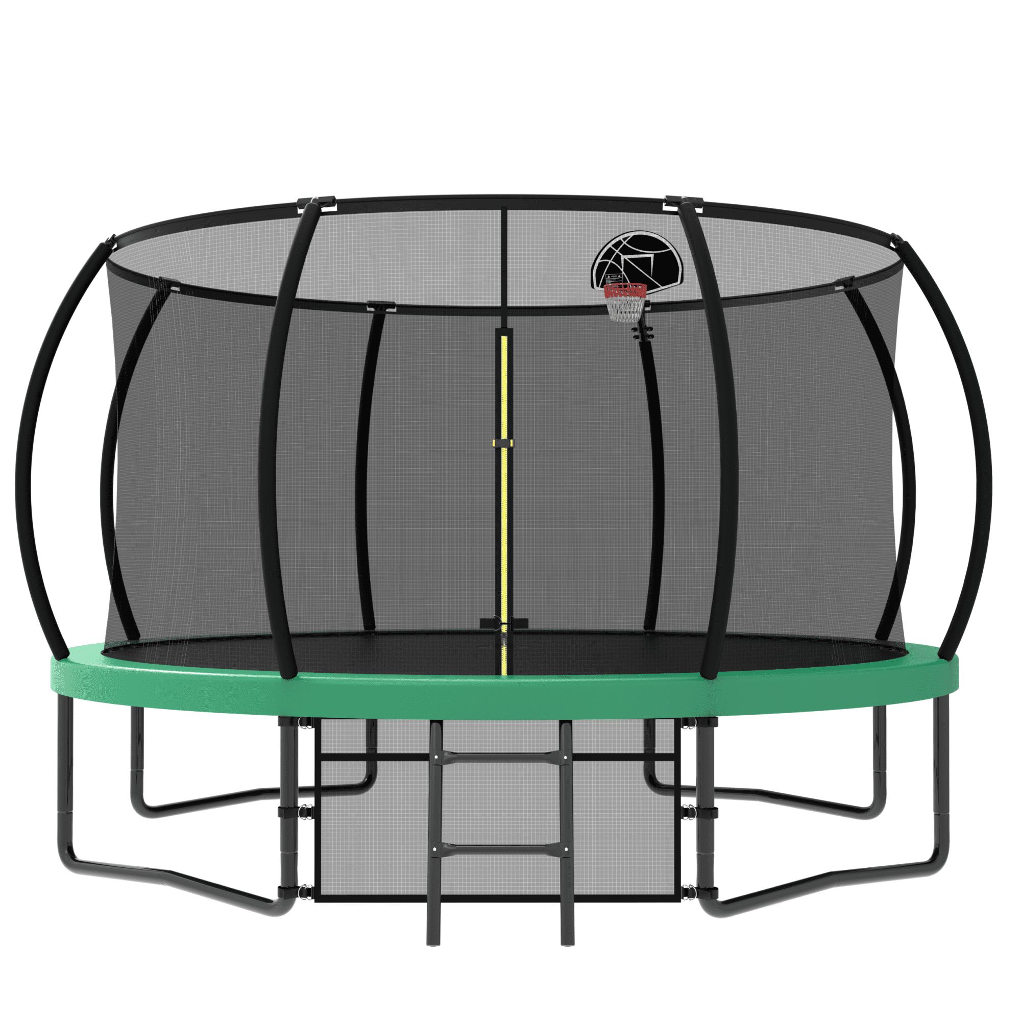 12FT Trampoline for Kids,Outdoor Recreational Trampolines with Safety Enclosure Net & Ladder,Green
