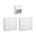 thumbnail image 4 of Tvilum Studio 3-Piece Bedroom Set - Nightstand And Chest Set Of 2, White, 4 of 11