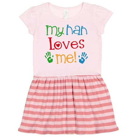 

Inktastic My Nan Loves Me Gift Gift Toddler Girl Dress