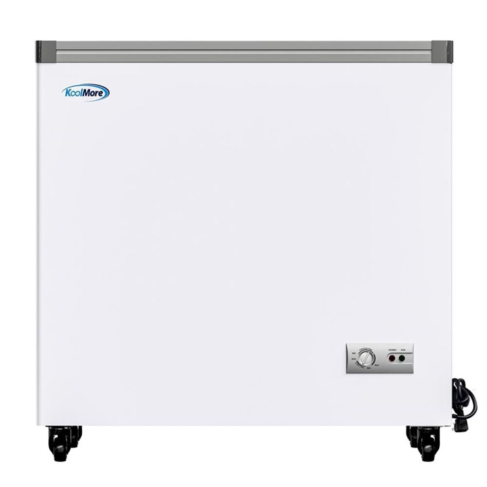 Pemberly Row 33" Flat Top Ice Cream Display Freezer 7 cu. ft. Capacity in White